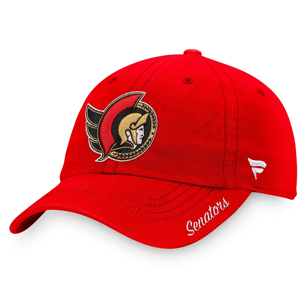 Casquette réglable avec logo principal des Sénateurs d'Ottawa Fanatics pour femmes, rouge