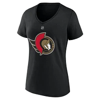 Women's Fanatics Tim Stutzle Black Ottawa Senators Reverse Retro 2.0 Name & Number V-Neck T-Shirt