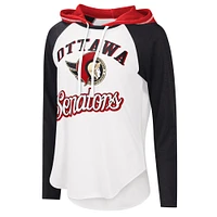 Chandail à capuchon raglan G-III 4Her by Carl Banks des Sénateurs d'Ottawa pour femmes, blanc - T-shirt manches longues