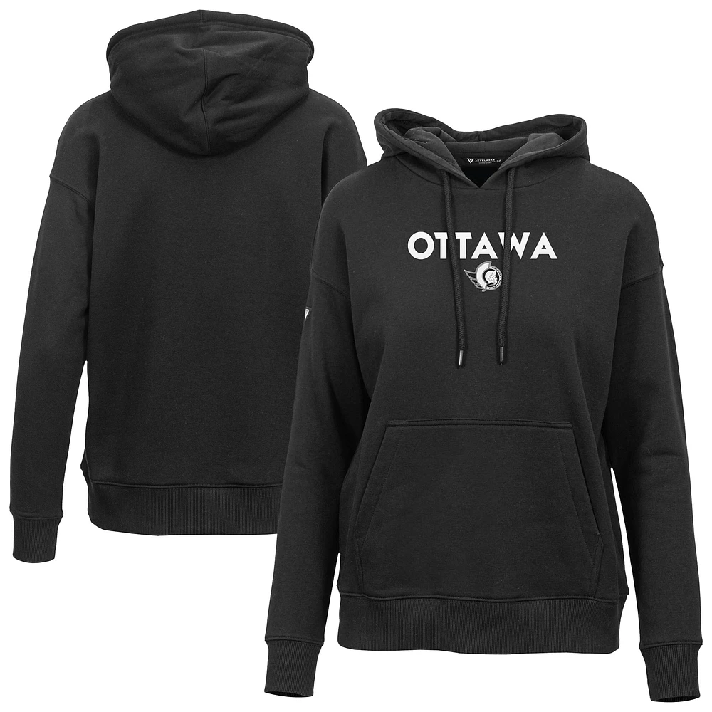 Women's Levelwear  Black Ottawa Senators Adorn City Capsule Pullover Hoodie