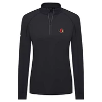 Women's Levelwear Black Ottawa Senators Kinetic Insignia Core Raglan Quarter-Zip Top