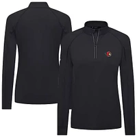 Women's Levelwear Black Ottawa Senators Kinetic Insignia Core Raglan Quarter-Zip Top