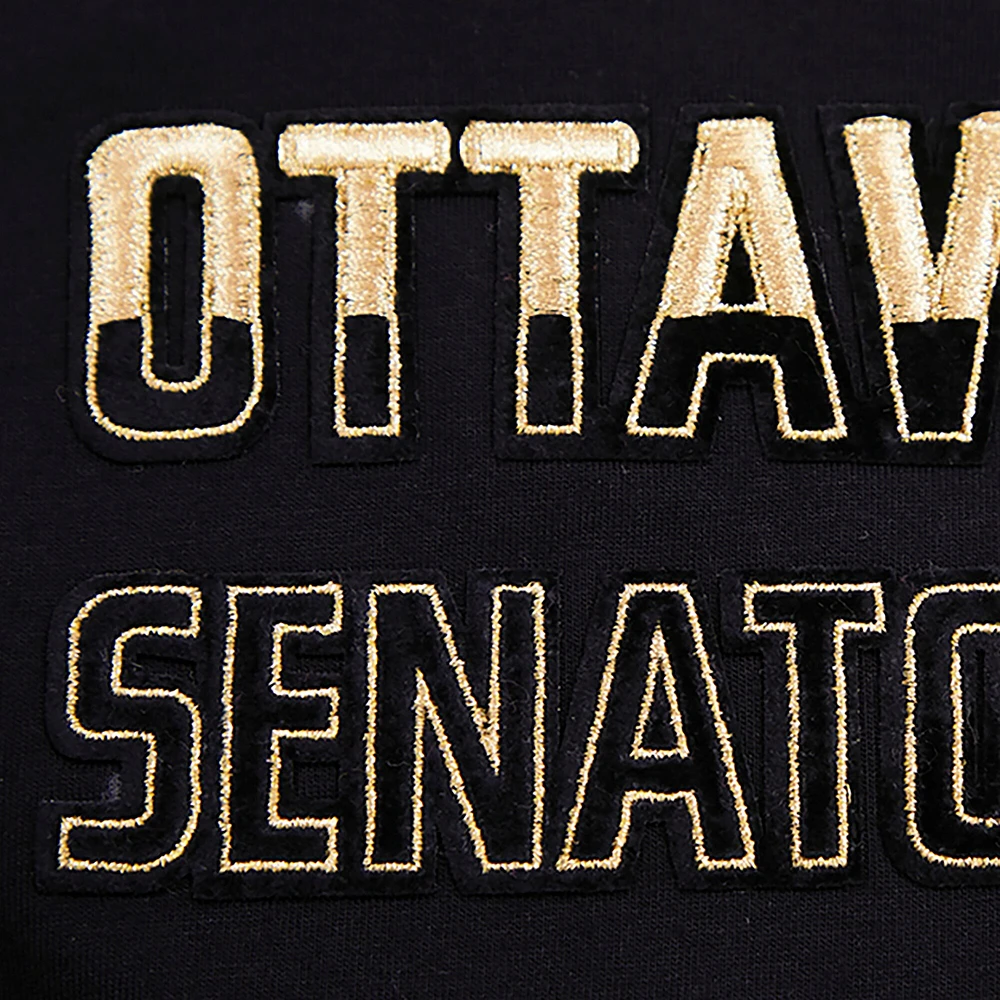 T-shirt carré noir Pro Standard des Sénateurs d'Ottawa pour femmes