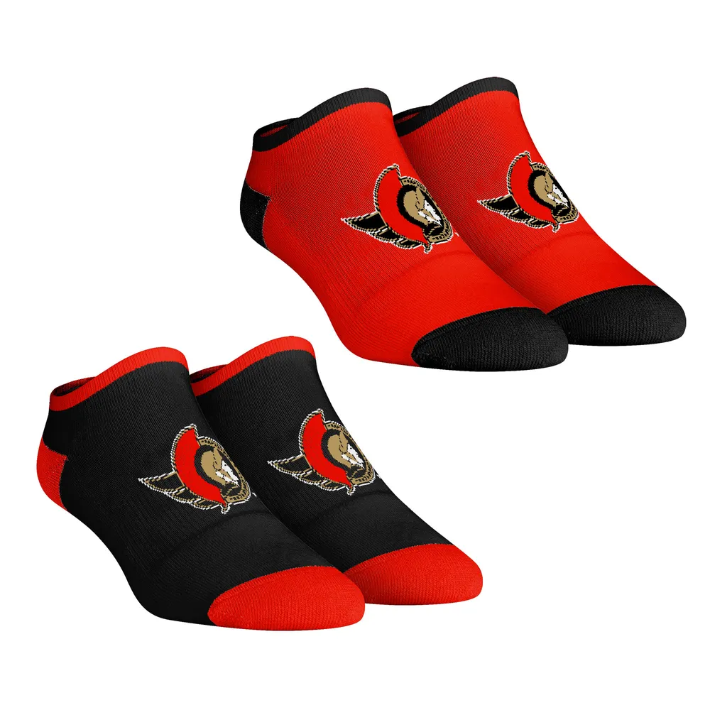 Chaussettes Rock Em pour femme Ensemble de 2 paires de socquettes à coupe basse Ottawa Senators Core Team