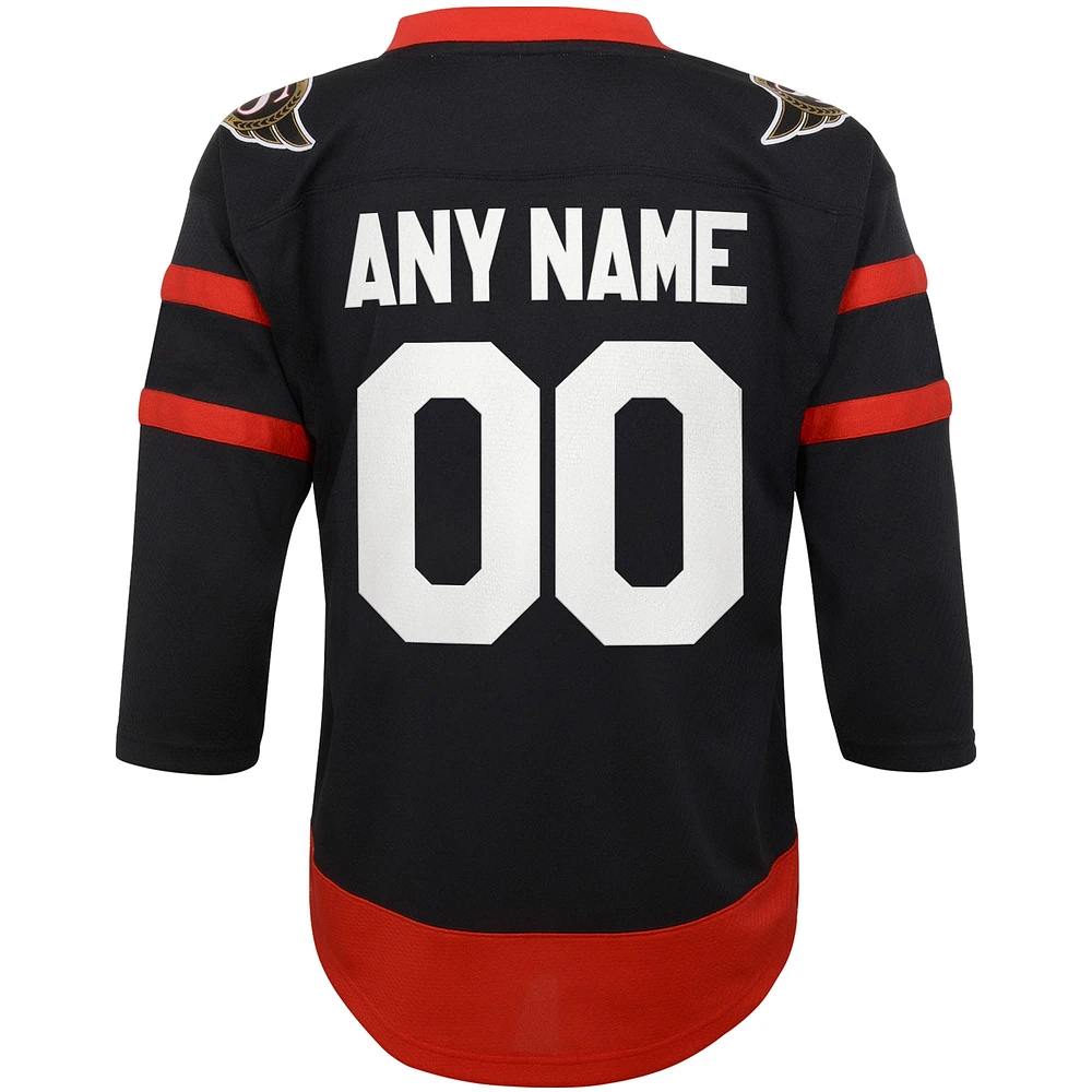 Youth Black Ottawa Senators Home Replica Custom Jersey