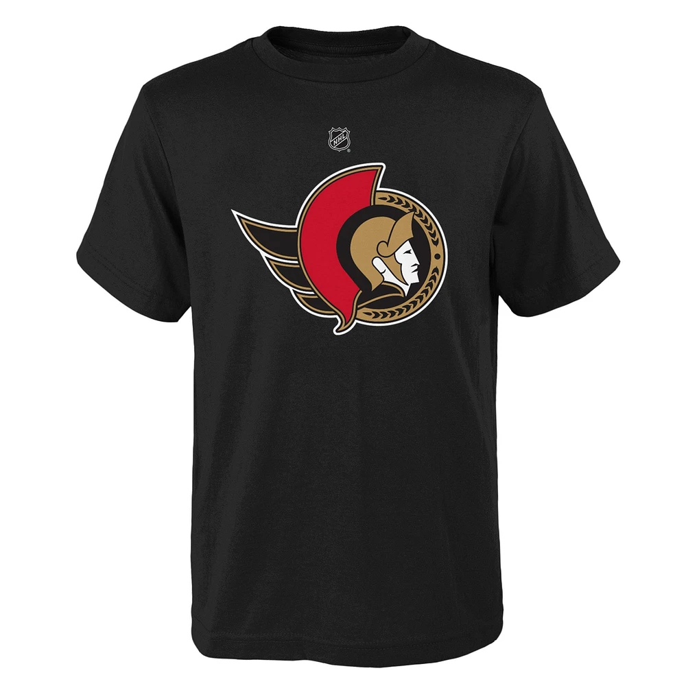 Youth Black Ottawa Senators Primary Logo T-Shirt