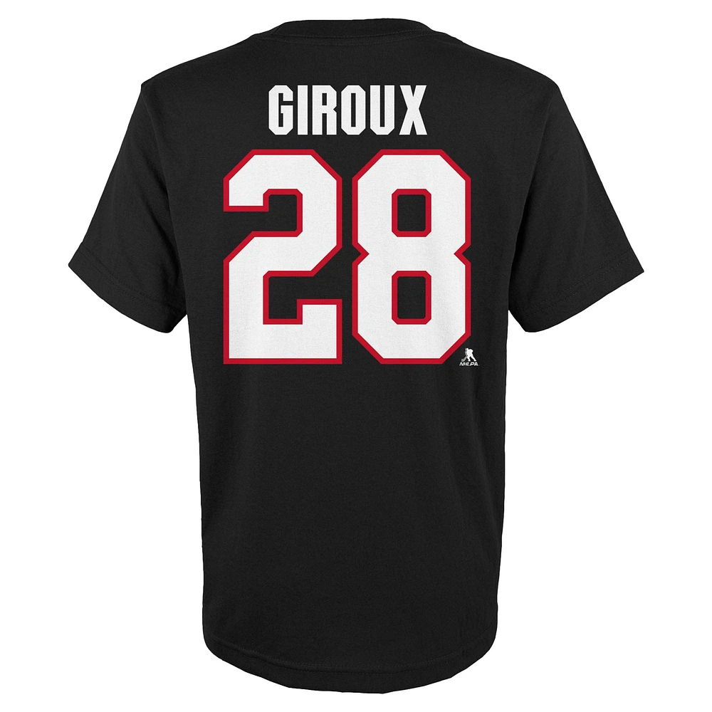 T-shirt noir avec nom et numéro des Sénateurs d'Ottawa Claude Giroux pour jeunes