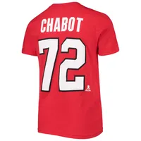 T-shirt rouge avec nom et numéro du joueur des Sénateurs d'Ottawa Thomas Chabot pour jeune