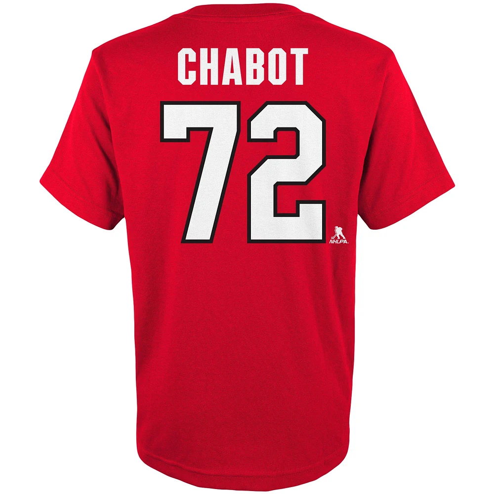 Jeunes Thomas Chabot Red Ottawa Senators Nom et numéro du joueur - T-shirt