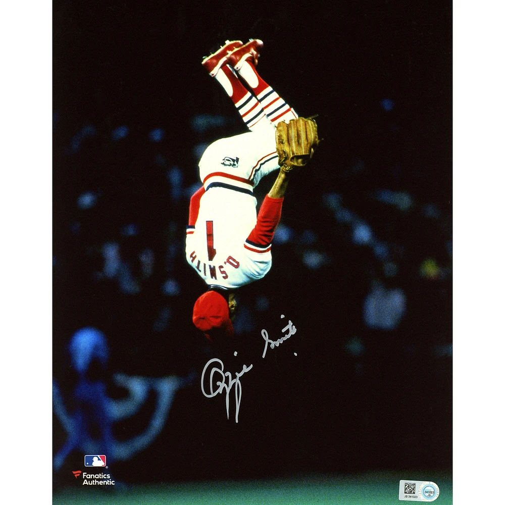 Photographie autographiée de 8'' x 10'' de Ozzie Smith, Cardinals de St. Louis