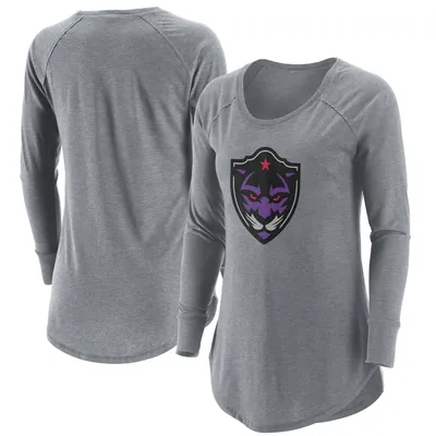 T-shirt à manches longues en trois mélanges gris Panther City Lacrosse Club pour femmes