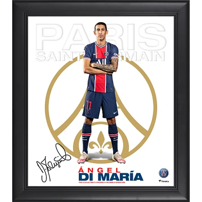 Angel Di Maria Paris Saint-Germain Fac-similé Signature Encadré 15" x 17" Collage