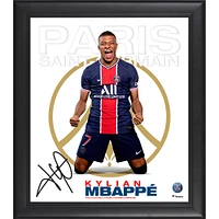 Collage encadré 15" x 17" de Kylian Mbappe Paris Saint-Germain Fac-similé Signature
