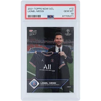 Lionel Messi Paris Saint-Germain 2021 Topps Now UCL Messi Signs #12 PSA Authenticated 10 Card 