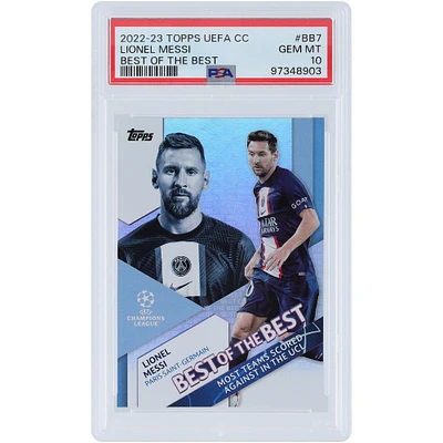 Lionel Messi Paris Saint-Germain 2022-23 Topps UEFA CC Best of the Best #BB7 PSA Authenticated 10 Card 