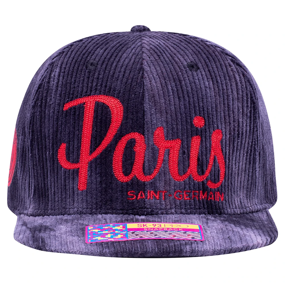 Men's Fan Ink  Black Paris Saint-Germain Open Corduroy Adjustable Hat