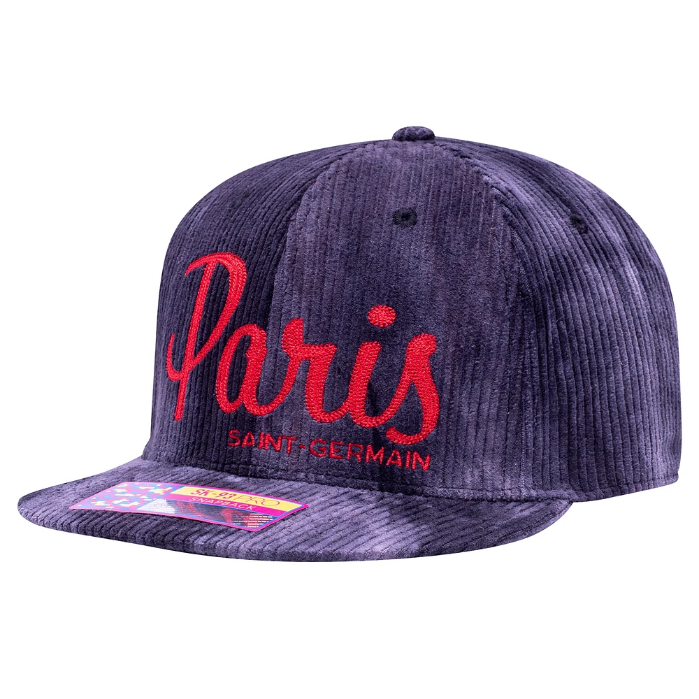 Casquette ajustable en velours côtelé ouvert noir Fan Ink Paris Saint-Germain pour homme