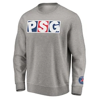 Men's Fanatics Heathered Gray Paris Saint-Germain Fleece Pullover Sweatshirt