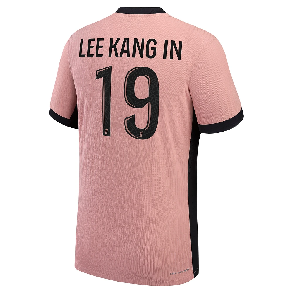 Maillot de joueur authentique Jordan Brand Lee Kang pour homme en rose Paris Saint-Germain 2024/25 Third