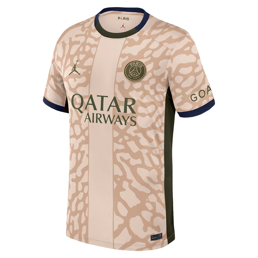 Maillot de joueur Jordan Brand Ousmane Dembélé beige Paris Saint-Germain 2023/24 Quatrième Stade Réplique pour homme