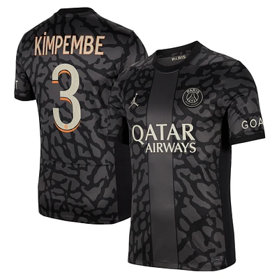 Maillot de joueur Jordan Brand Presnel Kimpembe anthracite Paris Saint-Germain 2023/24 Third Stadium Replica pour homme