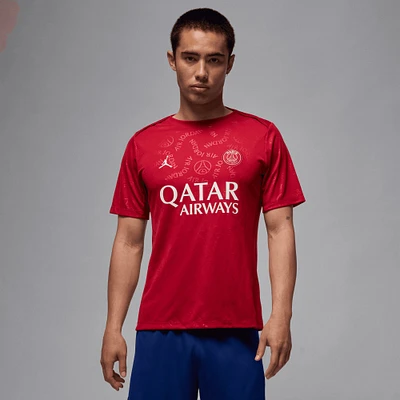 Haut d'avant-match Jordan Brand rouge Paris Saint-Germain 2024/25 Fourth Academy Pro pour homme