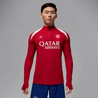Men's Jordan Brand Red Paris Saint-Germain 2024/25 Fourth Advance Strike Drill Performance Quarter-Zip Top