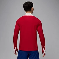 Men's Jordan Brand Red Paris Saint-Germain 2024/25 Fourth Advance Strike Drill Performance Quarter-Zip Top