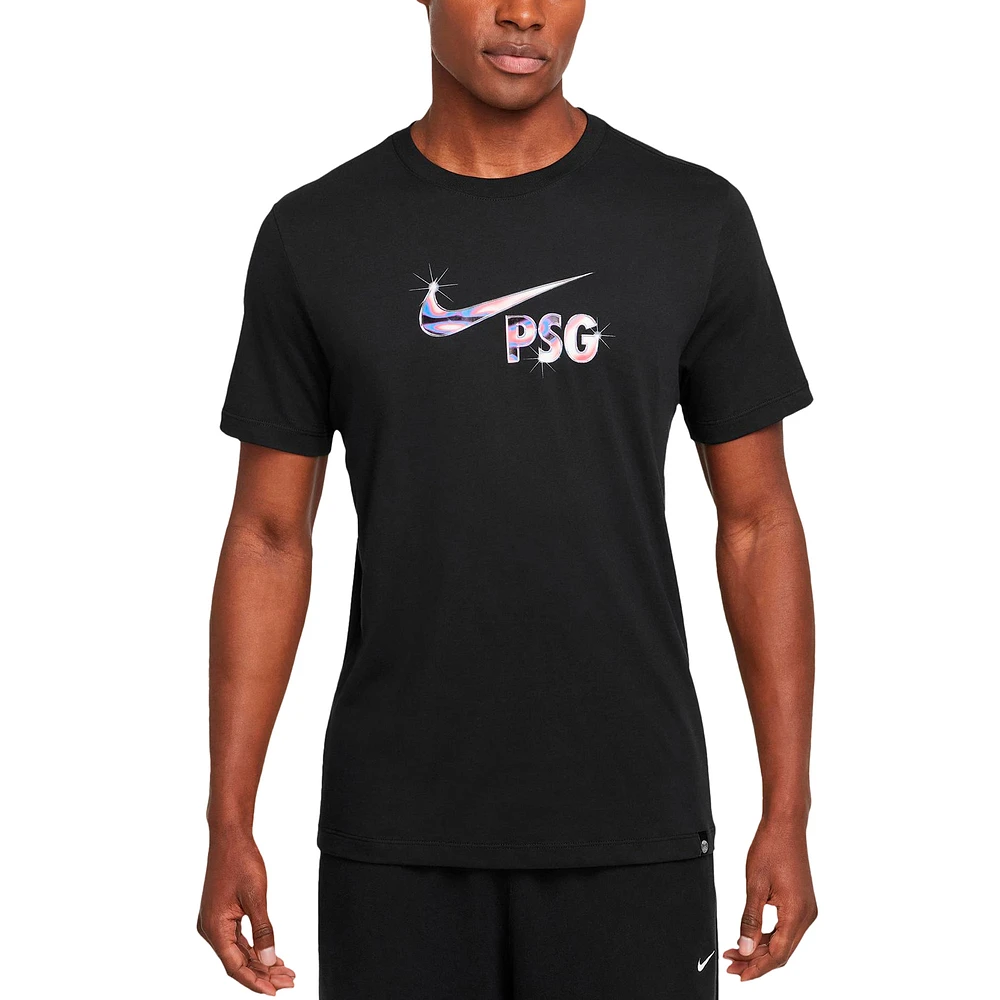 T-shirt Nike noir avec logo Swoosh du Paris Saint-Germain pour homme