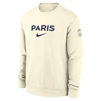 Men's Nike Cream Paris Saint-Germain Club Pullover Sweatshirt