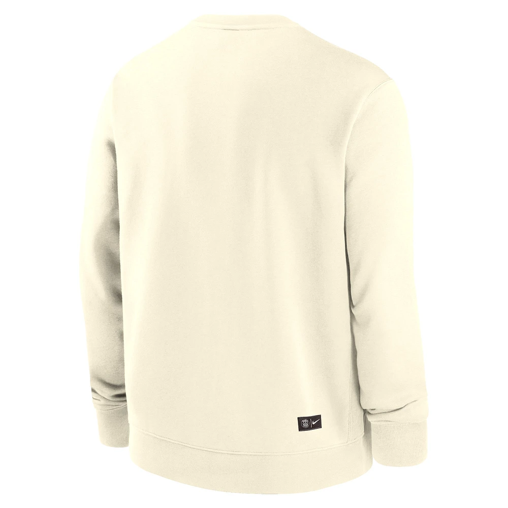 Men's Nike Cream Paris Saint-Germain Club Pullover Sweatshirt