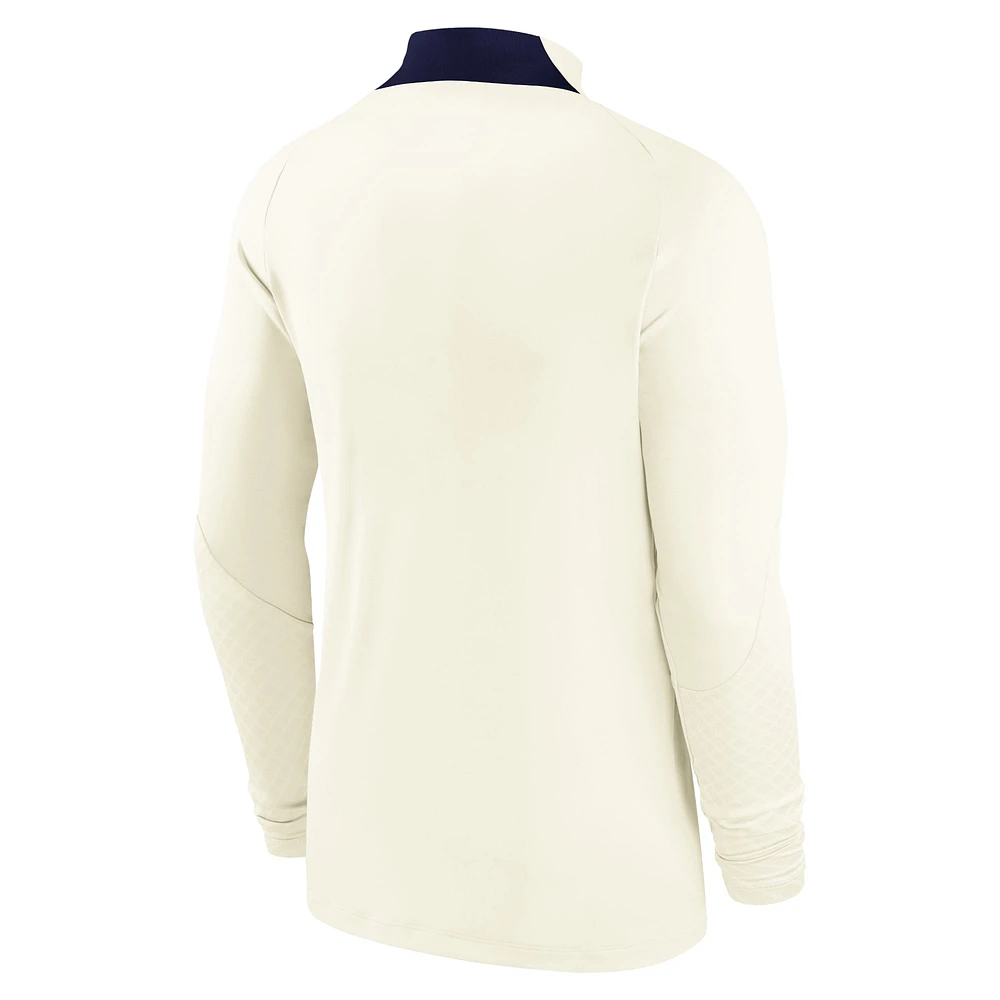 Haut Manches Longues Raglan Quarter-Zip Nike Paris Saint-Germain 2023/24 Strike Drill Performance Crème Homme