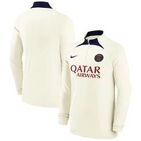 Haut Manches Longues Raglan Quarter-Zip Nike Paris Saint-Germain 2023/24 Strike Drill Performance Crème Homme