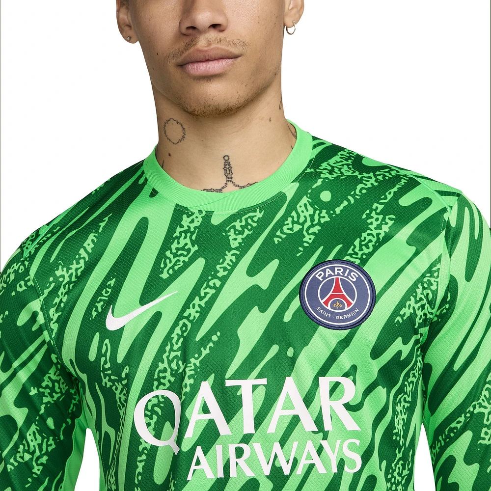 Men's Nike  Green Paris Saint-Germain 2024/25 Goalkeeper Replica Stadium Long Sleeve Jersey