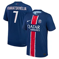 Men's Nike Khvicha Kvaratskhelia Navy Paris Saint-Germain 2024/25 Home Authentic Player Jersey