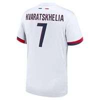 Men's Nike Khvicha Kvaratskhelia White Paris Saint-Germain 2024/25 Away Replica Player Jersey