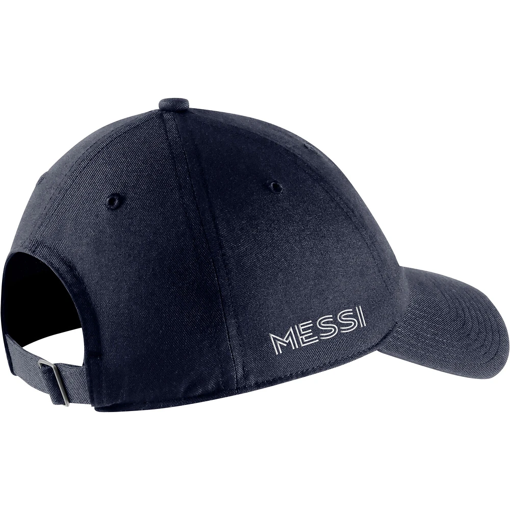 Casquette réglable Nike Lionel Messi bleu marine Paris Saint-Germain Campus pour homme