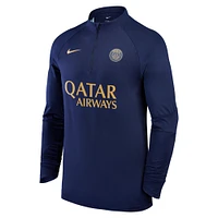 Men's Nike Navy Paris Saint-Germain 2023/24 Strike Drill Raglan Quarter-Zip Top