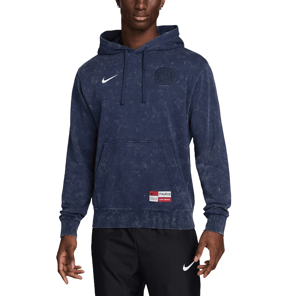 Men's Nike Navy Paris Saint-Germain Club Washed Pullover Hoodie