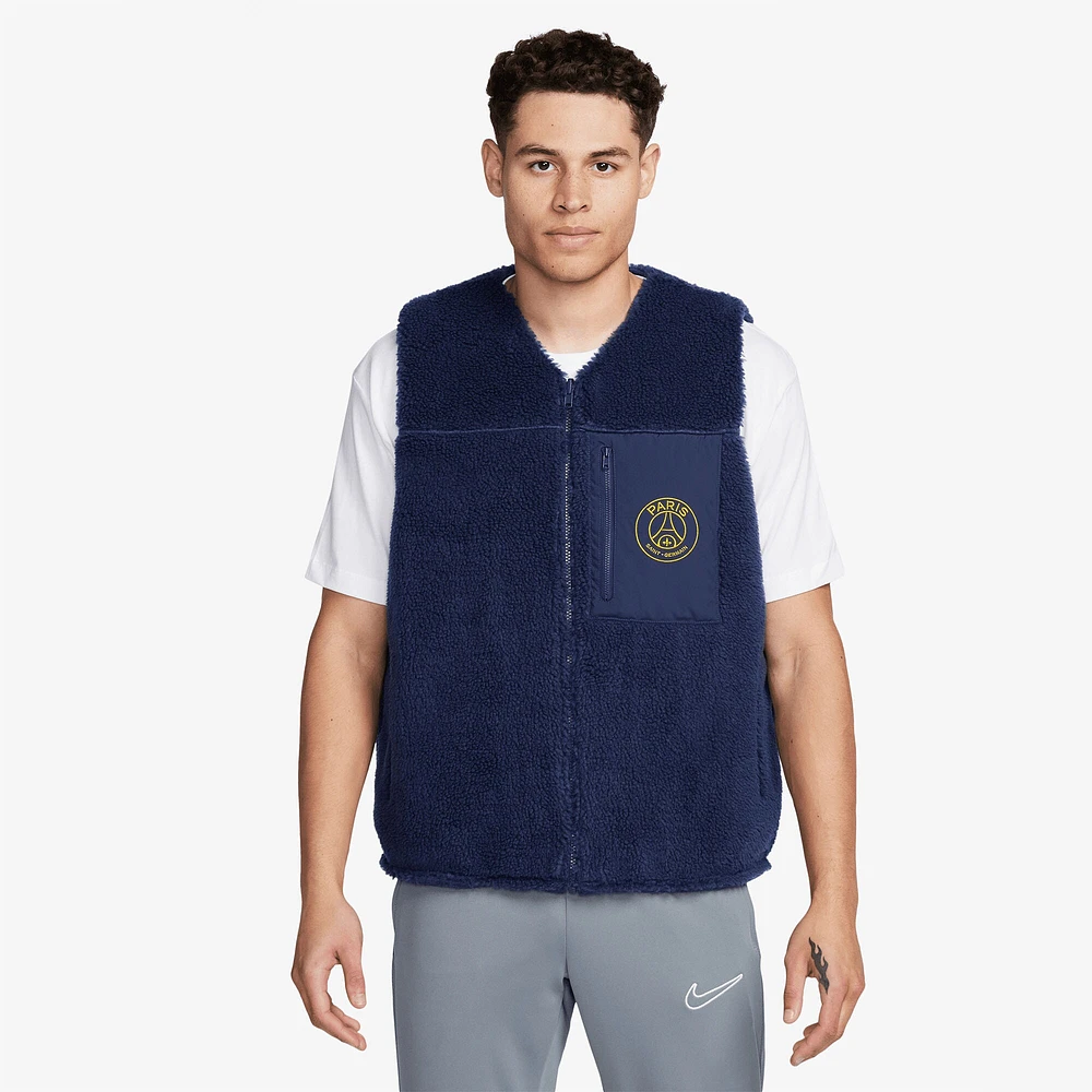 Gilet d'hiver entièrement zippé Nike bleu marine Paris Saint-Germain Club+ pour homme