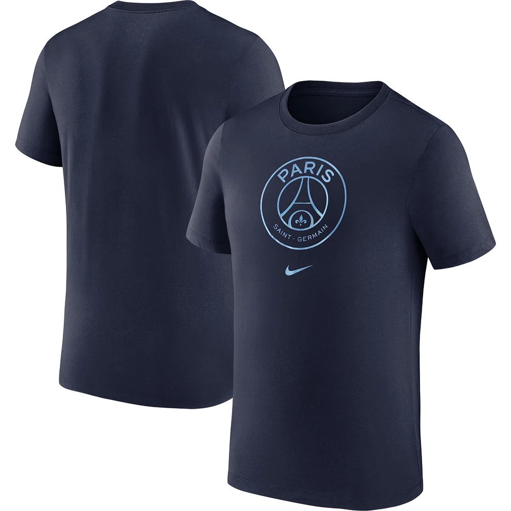 T-shirt à écusson Paris Saint-Germain Nike bleu marine pour homme