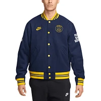 Men's Nike Navy Paris Saint-Germain Full-Snap Varsity Jacket