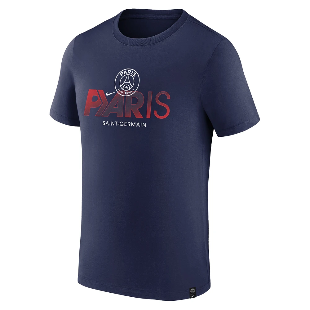 T-shirt Nike bleu marine à manches Mercurial Paris Saint-Germain pour homme