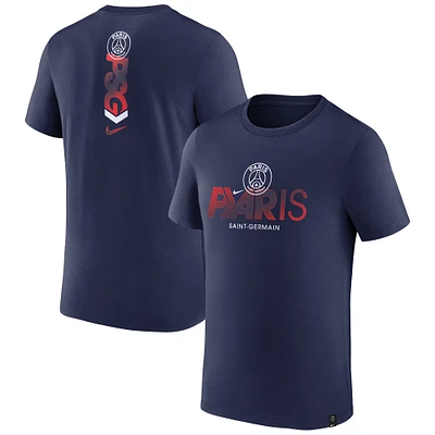 T-shirt Nike bleu marine à manches Mercurial Paris Saint-Germain pour homme