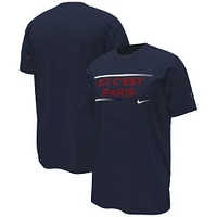 T-shirt Nike Paris Saint-Germain Verbiage bleu marine pour homme