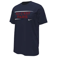 T-shirt Nike Paris Saint-Germain Verbiage bleu marine pour homme