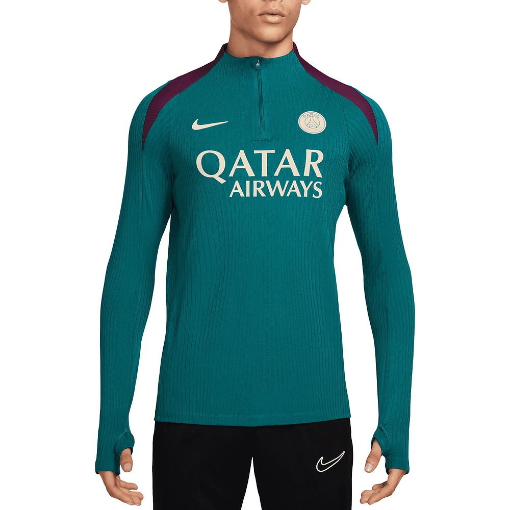 Men's Nike Teal Paris Saint-Germain 2024/25 Advance Strike Drill Performance Quarter-Zip Top