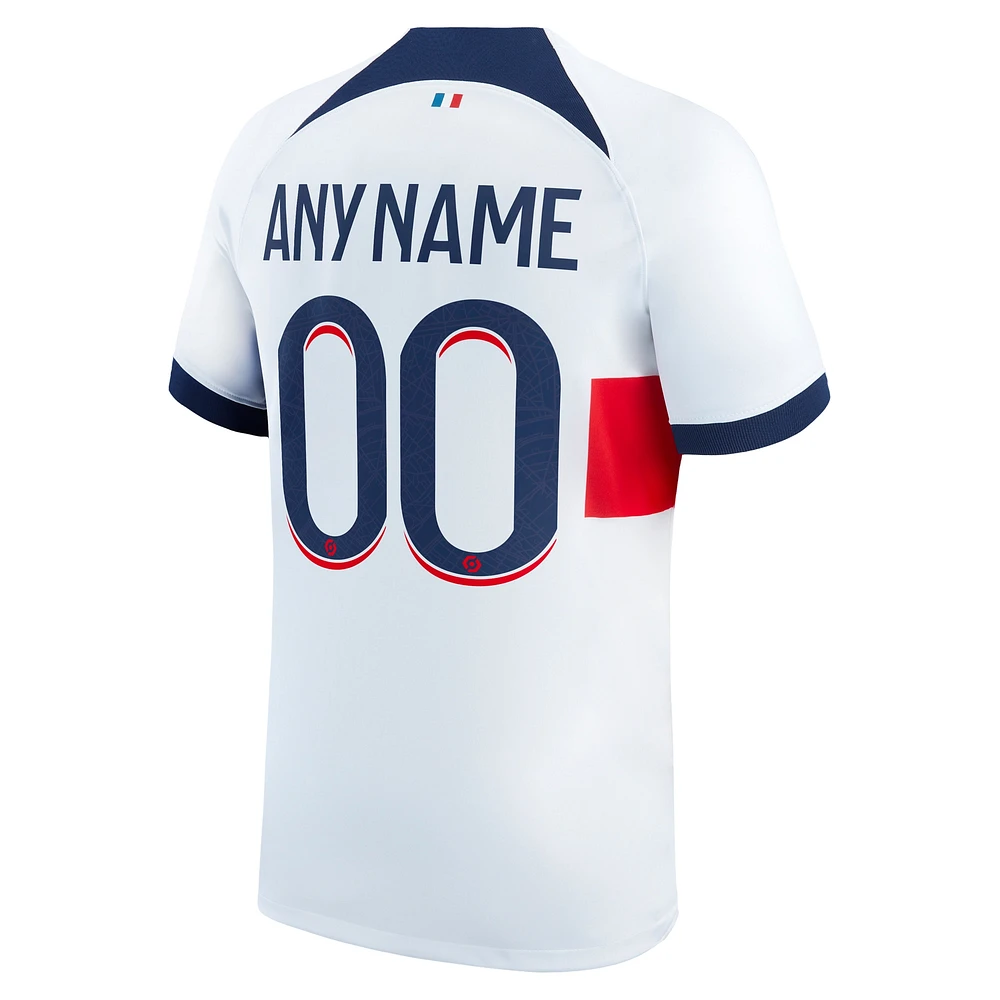 Maillot personnalisé Nike Paris Saint-Germain 2023/24 Extérieur Stadium Replica Homme Blanc