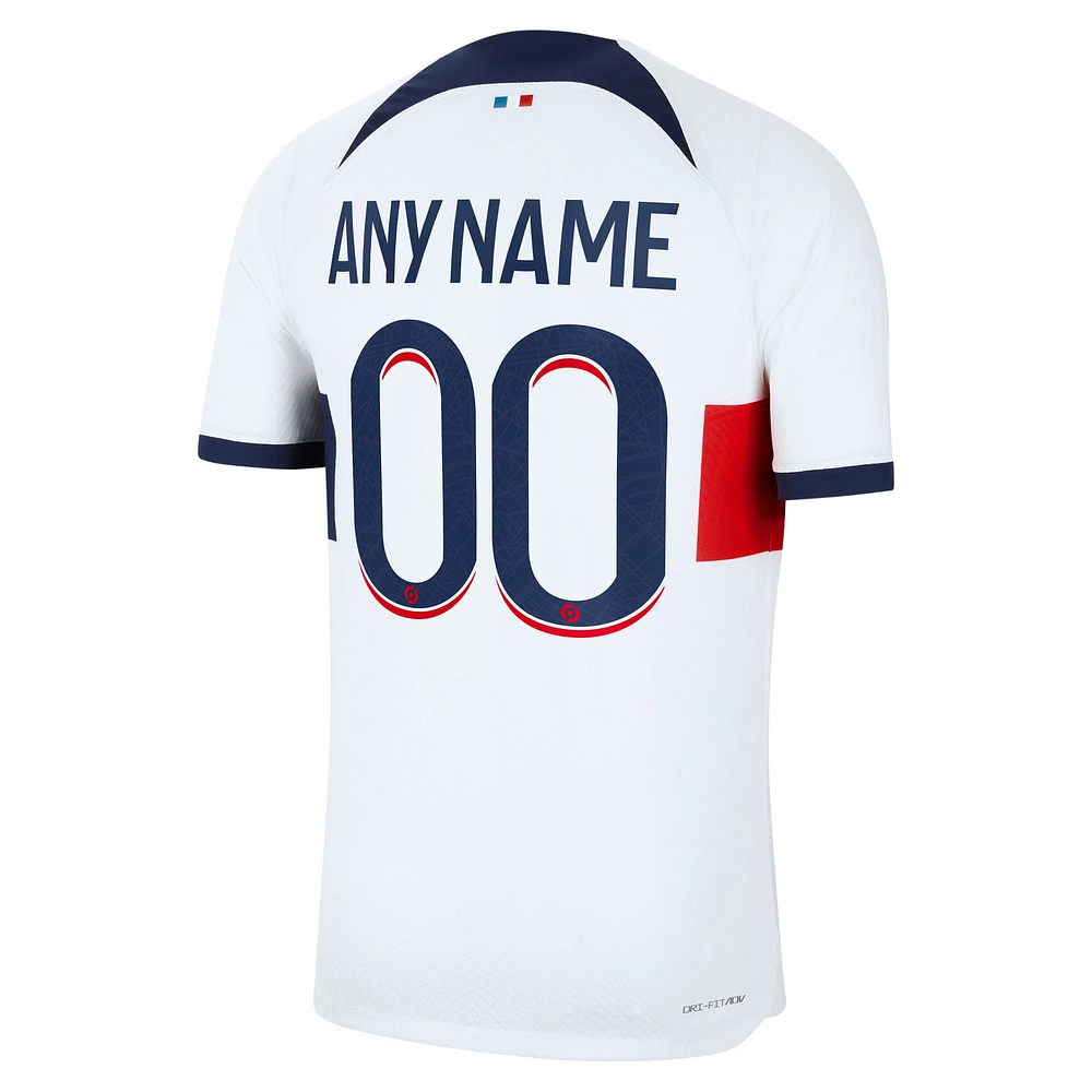 Maillot Nike Paris Saint-Germain 2023/24 Extérieur Vapor Match Authentique Personnalisé Blanc pour Homme