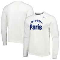 Sweat Nike Paris Saint-Germain Club Fleece blanc pour homme